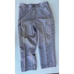 Daniel Cremieux Classics Mens Cargo Pants Grey Purple Cotton 35x30 Straight Leg